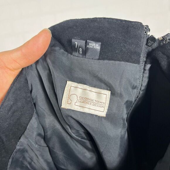 Georgetown Leather Design Women’s Black Leather mid-Maxi Skirt size 7/8 or 26in - Picture 10 of 11